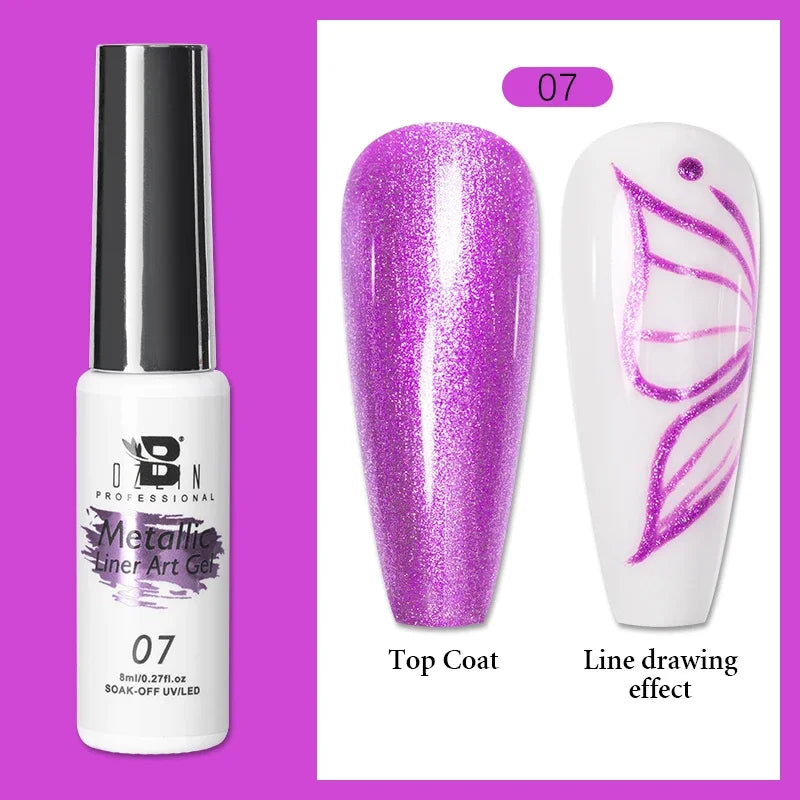 Blushimmer 5ML metallic gel nail polish in gold and silver with chrome mirror finish and ultra-bright semi-permanent UV LED gel effect