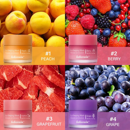 Blushimmer moisturizing sleeping lip mask in a 20g jar, showing smooth, hydrated lips with a soft, glossy finish.