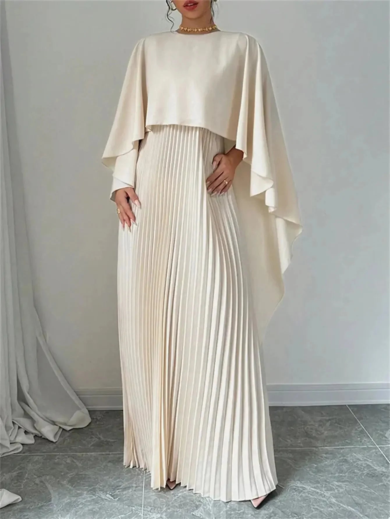 Elegant Harmony Draped Event Outfit by Luxlife Brands featuring a flowing, stylish design perfect for formal occasions.