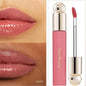 Blushimmer Rare Beauty Melting Cream Blush with pearlescent texture, glitter highlight, and nourishing lip gloss in a sleek container.