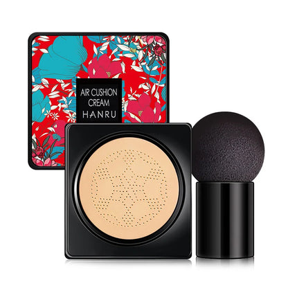 Blushimmer Mushroom Air Cushion BB cream and concealer in a sleek foundation fluid bottle, moisturizing and nourishing for even skin.