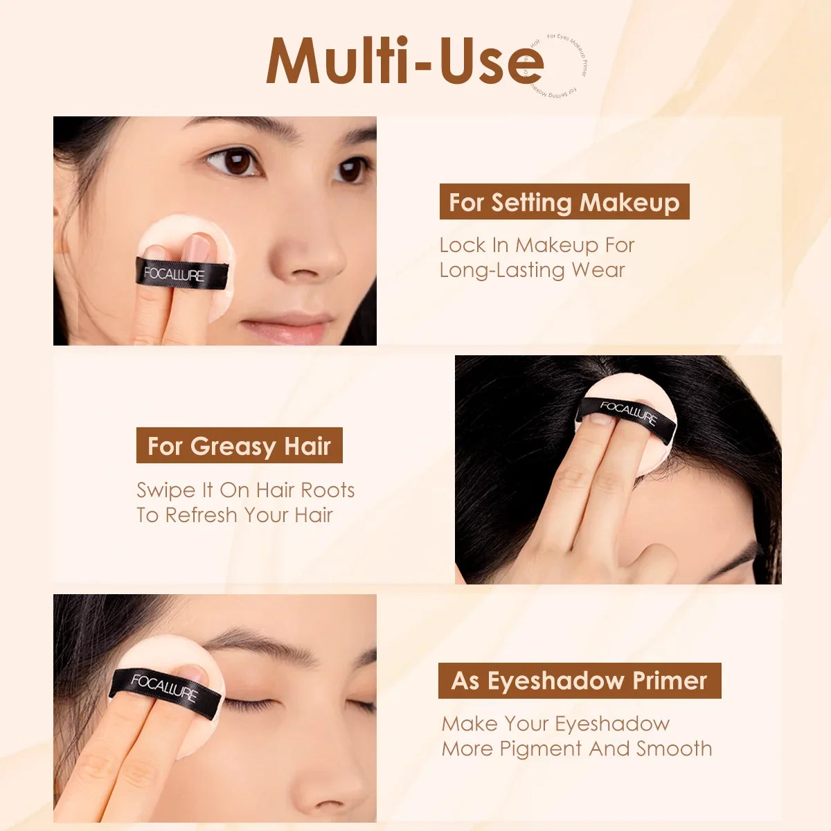 Blushimmer Focallure Invisible Finish Loose Setting Powder in translucent for natural matte face makeup and oil control.
