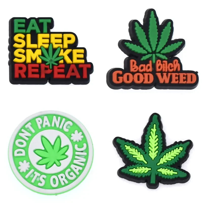 Weed Shoe Charms for Crocs Accessories Maple Leaves Shoes Charm for Croc Decorations Pins Men Accessory Jeans Woman Clogs Clips
