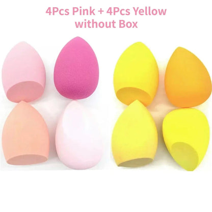 Set of 4/8 Blushimmer makeup sponge blenders, soft foundation and powder puffs for flawless cosmetic application.