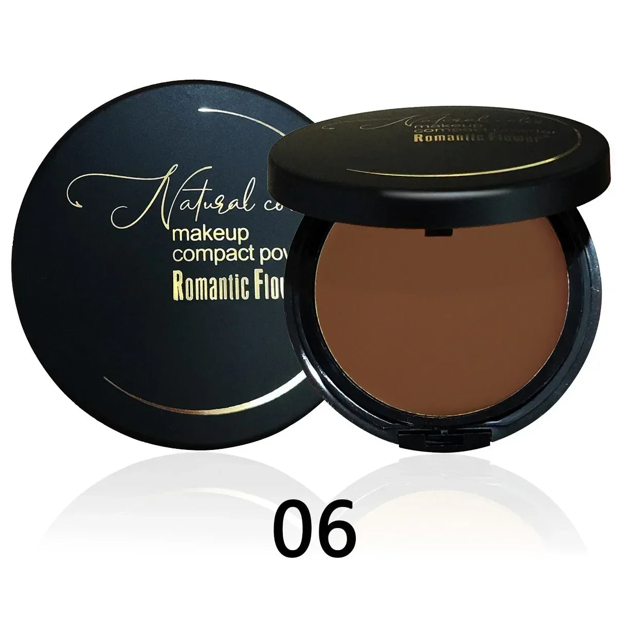 Blushimmer wheat bronzing powder palette for dark skin with matte finish, sweatproof foundation, concealer, contour, mirror, and powder puff
