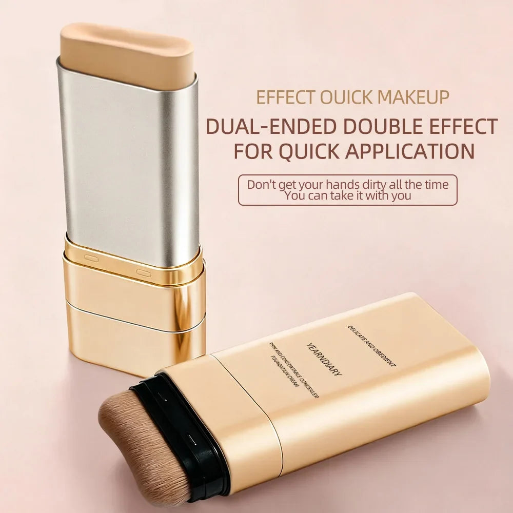 Blushimmer concealer and foundation cream duo in a double-ended compact, light, moisturizing, long-lasting, brightening makeup product
