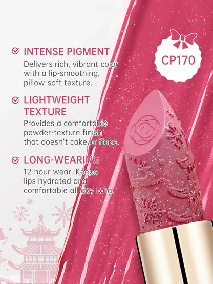 Blushimmer CATKIN Velvet Matte Lipstick with hydrating satin finish, smooth creamy texture, long-lasting makeup lipstick in a sleek tube