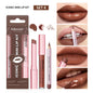 Blushimmer 3-piece lipstick, lipliner, and lip gloss set featuring waterproof, long-lasting, matte lip makeup in mini travel sizes.