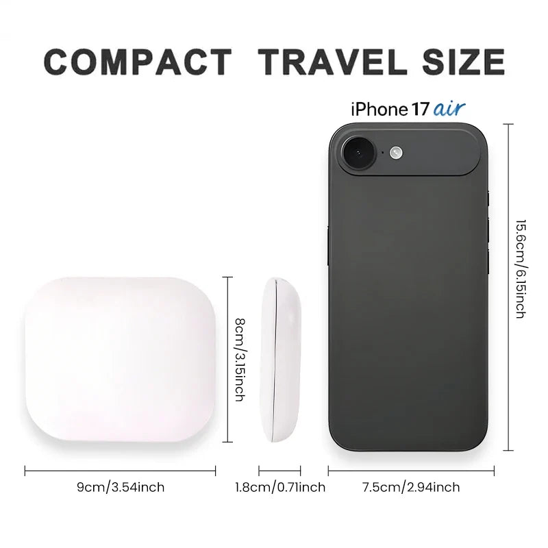 Blushimmer compact LED mirror with lights, folding design, 1X/2X magnification, portable makeup and travel mirror in a small size.