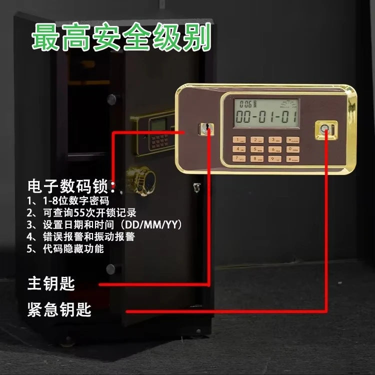 Steel Digital Security Smart Locker Fingerprint Electronic Lock Fireproof Metal Home Office Safes Secure Storage Documents