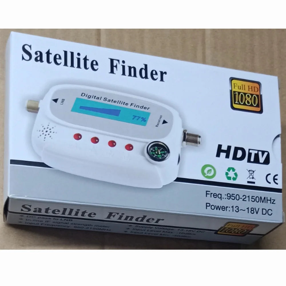 LED Digital Satellite Finder SF08 Satlink Receptor HD TV Signal Receiver Sat Decoder Satfinder with Compass 4 LED Indicator