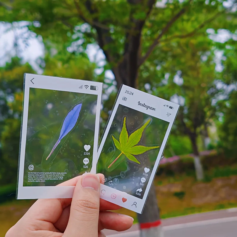 20PCS Transparent Self-adhesive Paper DIY Handicrafts - Suitable for Decorating Scrapbooks and Bookmarks