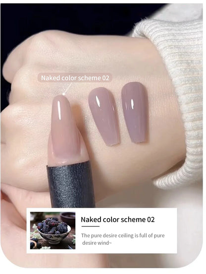 Blushimmer Mianel 12ml Japanese-style fairy gel nail polish in white, pink, nude, and ice clear shades for summer nails.