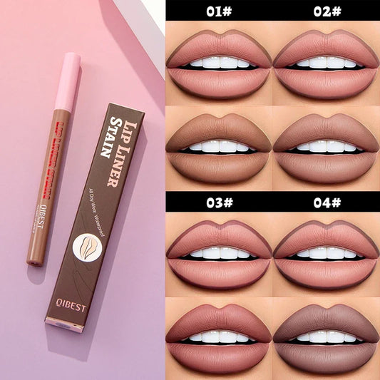 Blushimmer 2-in-1 matte lip liner for smooth, waterproof, anti-smudge application with natural makeup finish, shown in image.