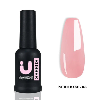 Blushimmer UNO JYJ Nude Rubber Base Gel Polish for natural nails, semi-permanent UV nail varnish, 7 color options, manicure base coat