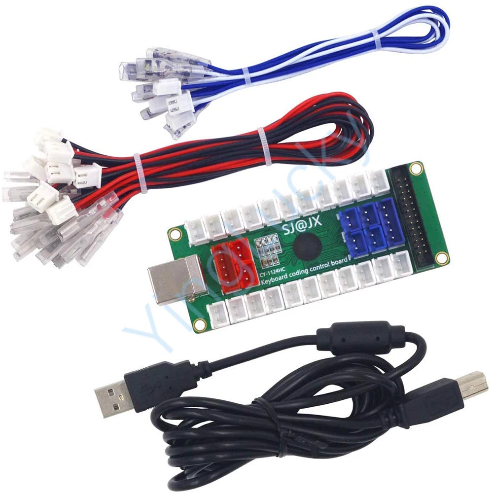 Arcade Button Controller with Cable, USB Keyboard Encoder, Expansion Board, PC Computer, Arcade Games