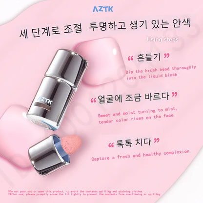 Blushimmer AZTK liquid blush in JC04 shade, long-lasting face makeup with moisturizing, natural cheek color.