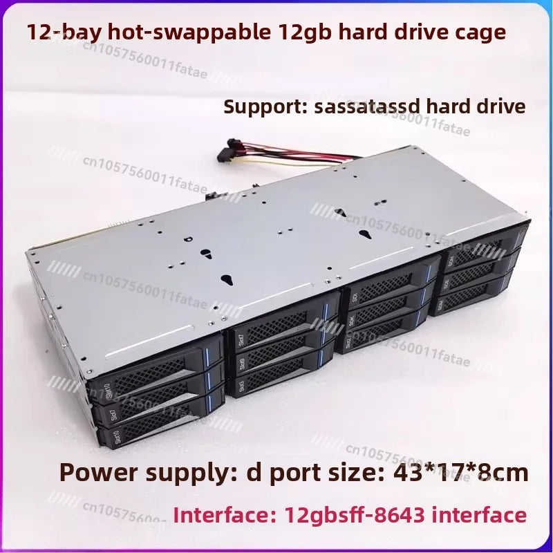 12 24-bay 3.5-inch Hard Drive Cage Hot-swappable 12Gb Expansion Storage SAS/SATA