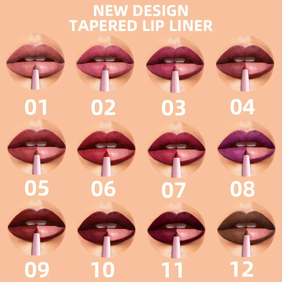 Blushimmer waterproof matte lip liner in sexy red shade, designed for contouring lips with natural, hydrating lip makeup.