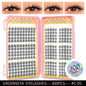 Blushimmer GROINNEYA eyelash clusters with 320 natural volume lash extensions on a mixed tray, perfect for professional eyelash extension.