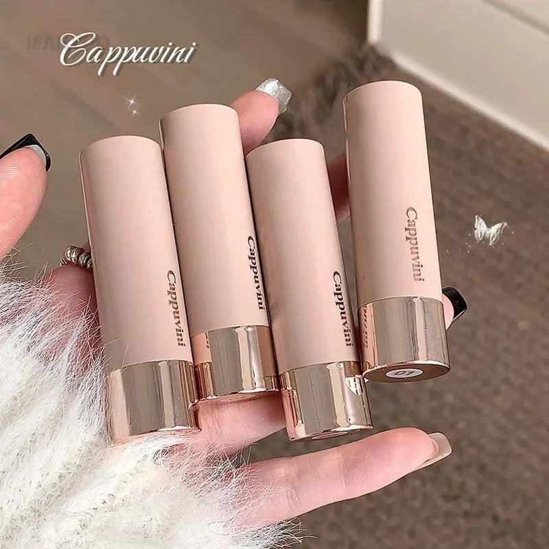 Gray and brown bronzer contouring stick by Blushimmer, waterproof cream face concealer and shadow makeup tool.