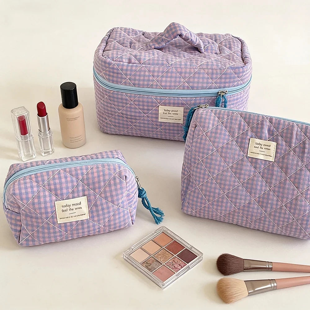 Pink Blushimmer Airfriend makeup bag with soft fabric and cute design, ideal for travel cosmetics and toiletry organization.