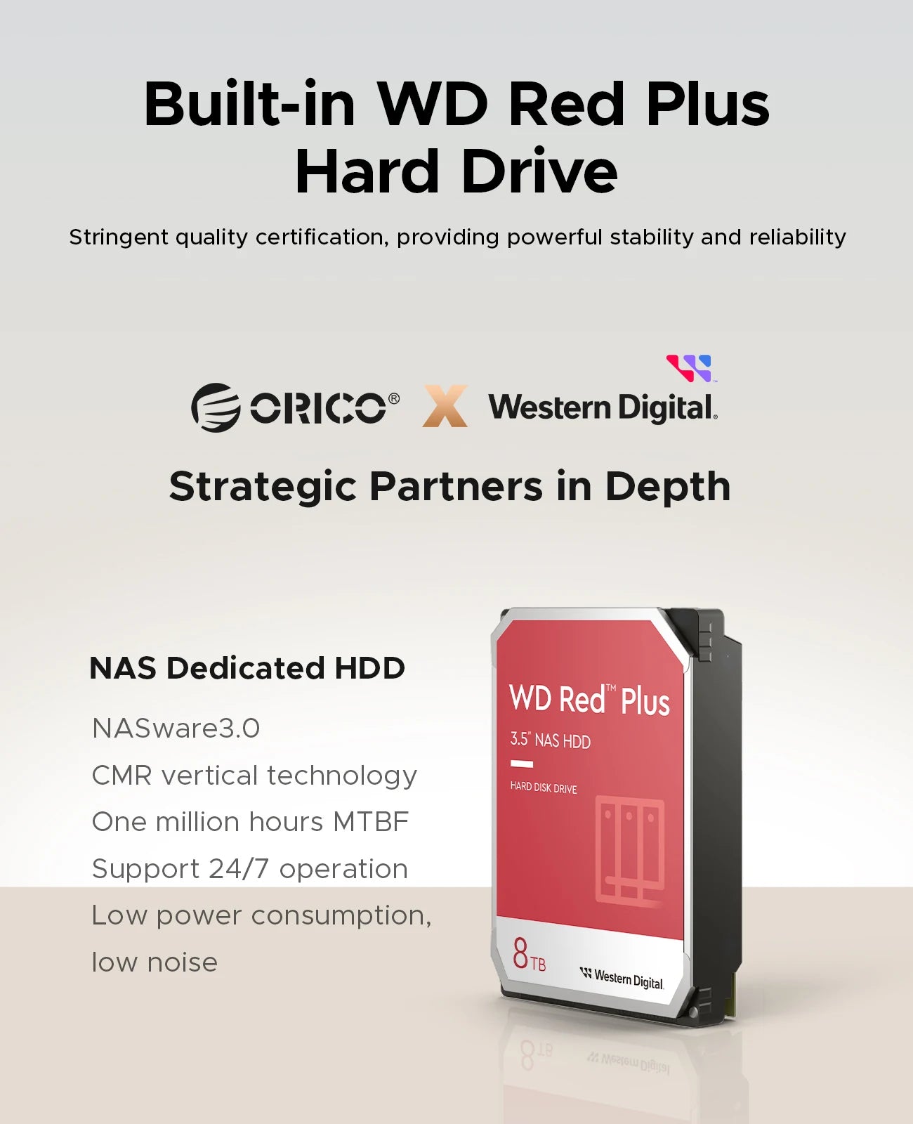 ORICO CyberData Home Storage NAS 2 bay Type-C NAS Multimedia Center Built-in WD RED HDD Hard Drive Data Encryption Remote Access