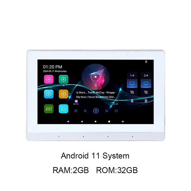 Smart Audio Touch Screen Android 11 System WIFI TF Music 8x30W power ceiling speakers control panel Bluetooths wall amplifiers