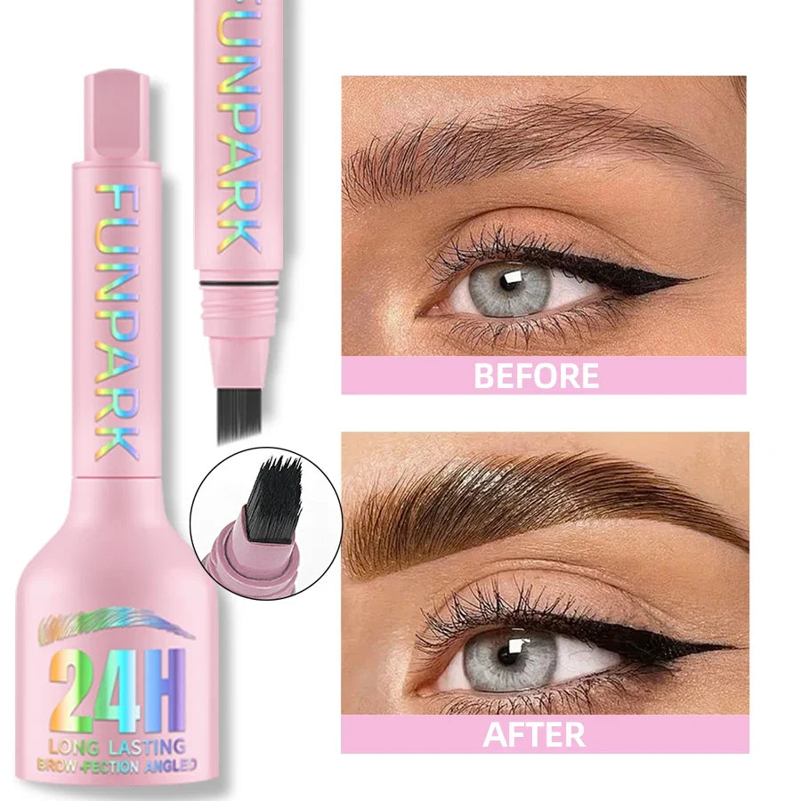 Blushimmer 3D Dye Eyebrow Pencil in black and brown shades with brush, waterproof, anti-smudge, natural-looking eyebrow makeup.
