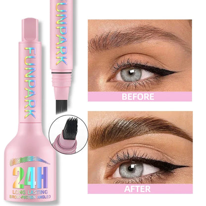 Blushimmer 3D Dye Eyebrow Pencil in black and brown shades with brush, waterproof, anti-smudge, natural-looking eyebrow makeup.