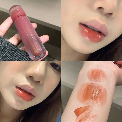 Blushimmer smoked grape purple red lip glaze and water-based liquid lipstick with clear tint, moisturizing Korean cosmetic for women