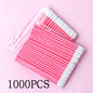 Set of wholesale Blushimmer lip brushes and eyelash applicator wands with pink handles and soft bristles for makeup application.