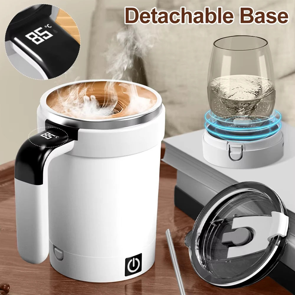 Detachable Automatic Mixing Coffee Cup Intelligent Temperature Measuring Rechargeable Mug Suitable for Office/Kitchen/Travel