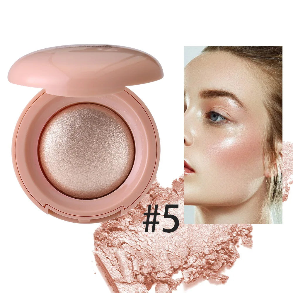 Monochrome Face Brightening Highlighter, Lightweight Non-Greasy Glitter Powder with Subtle Shimmer,Light Beige Brightening
