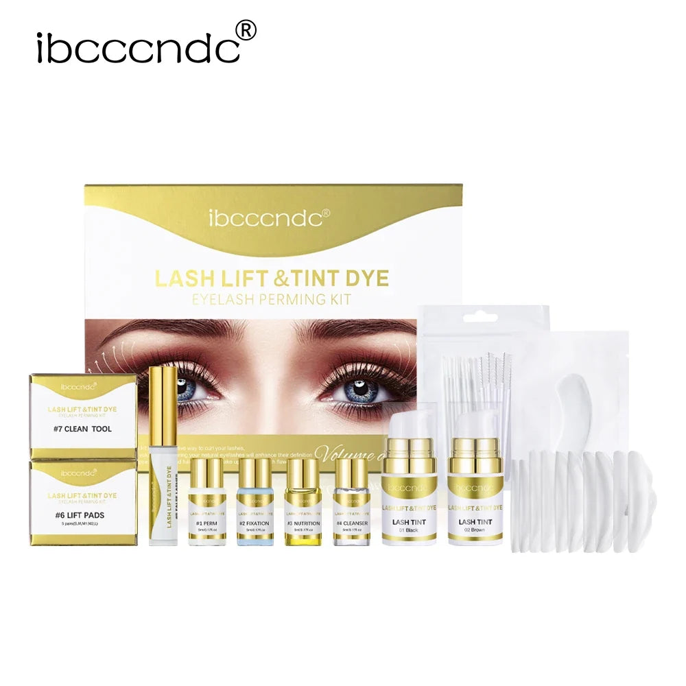Blushimmer semi-permanent brow and lash lift and tint kit with applicators and tint pots for professional beauty results