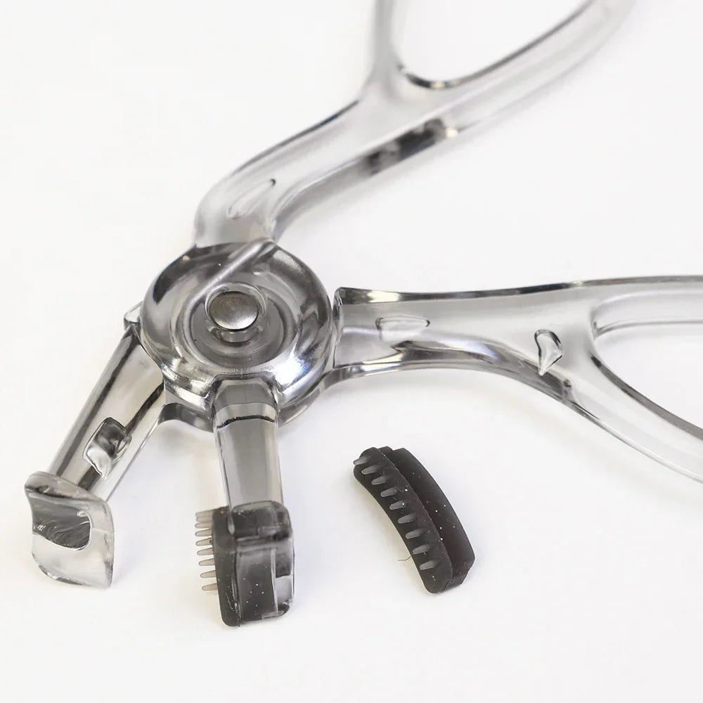 Blushimmer professional frameless eyelash curler with refill pad, long-lasting shaping tool for curling and enhancing lashes.