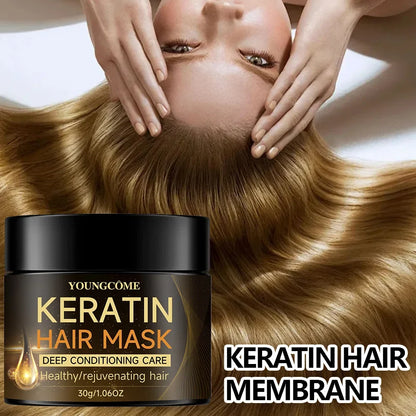 Keratin Hair Mask Moisturizer Conditioner Soft Smooth Frizz Damaged Hair Care Repair Damaged Hair Restore Shine Hair Mask