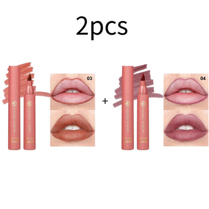 Blushimmer Lip Tint Pen with 6 matte water lipstick colors, long-lasting, smooth lip liner and stain combo, non-stick cup.