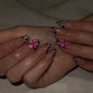 Blushimmer 3D Bowknot Pearl leopard French nude almond false nails with detachable design, perfect for stylish nail art.