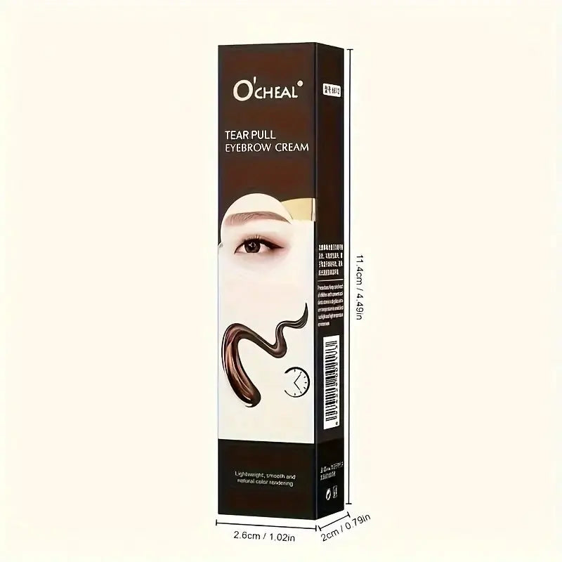 Blushimmer waterproof eyebrow gel cream with semi-permanent tint, showing a close-up of the brow product in its container