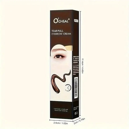 Blushimmer waterproof eyebrow gel cream with semi-permanent tint, showing a close-up of the brow product in its container