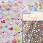 Colorful Cat's Eye 5D gradient European love heart gem nail art stickers by Blushimmer with geometric wing crystals for manicure decor.