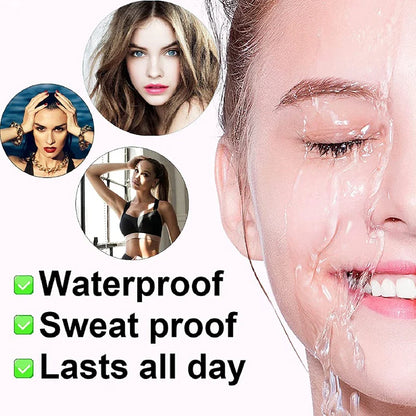 Blushimmer waterproof eyebrow pen with microblading-style split head for natural-looking brows in five colors.
