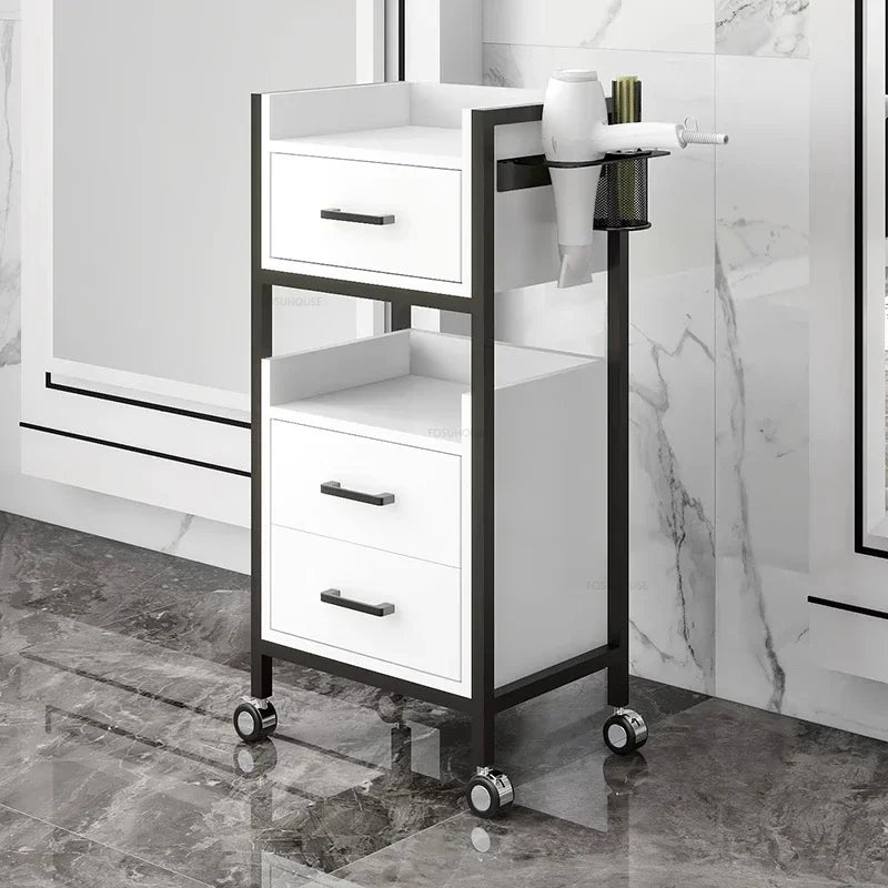 Modern Salon Trolleys with Drawers Designer Salon Furniture Auxiliary Tool Cart with Wheels Beauty Salon Professional Equipment