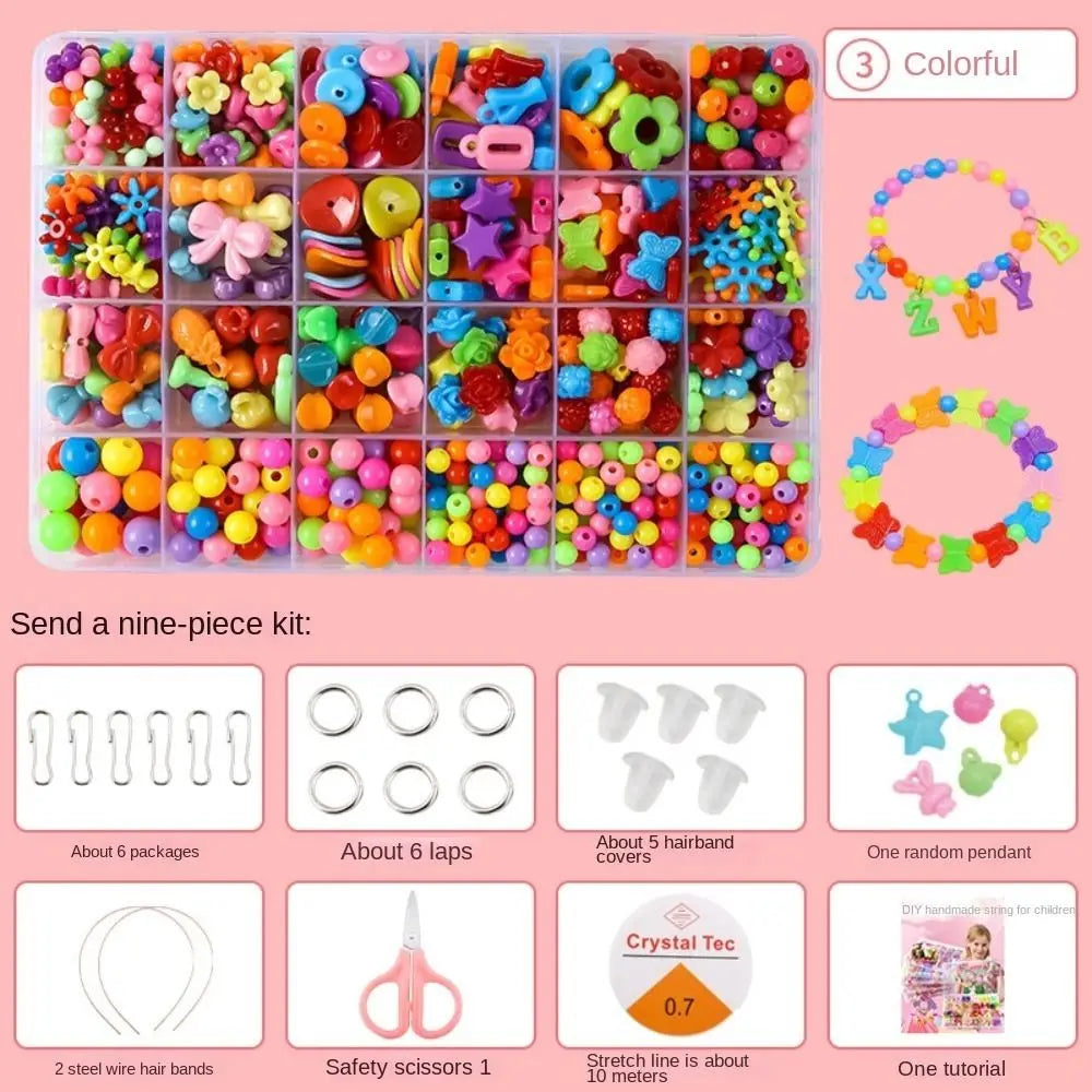 Arts Crafts DIY Handmade Beaded Kit Toy DIY Toy Jewelry Set DIY Making Beads Kit Toy Kawaii Creative