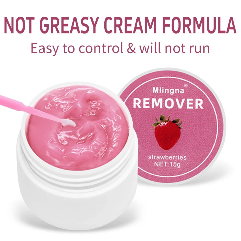 Blushimmer 15g eyelash glue remover cream for lash extensions, professional Korean makeup tool, shown in a sleek tube.