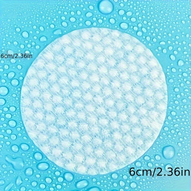 Set of 300/600 beige round facial cleansing pads from Blushimmer, high-quality makeup remover wipes, lint-free and hypoallergenic.