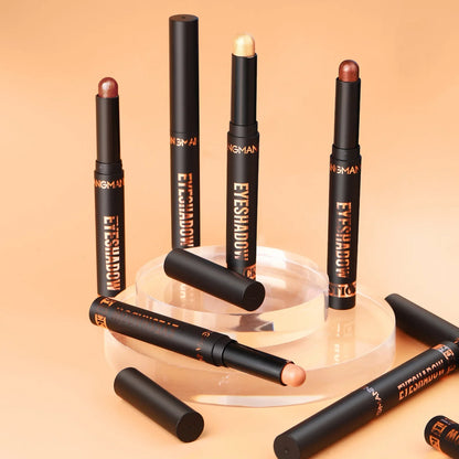 Blushimmer LANGMANNI 16-color pearl eyeshadow stick with waterproof, long-lasting color and face highlight, shown in vibrant shades.