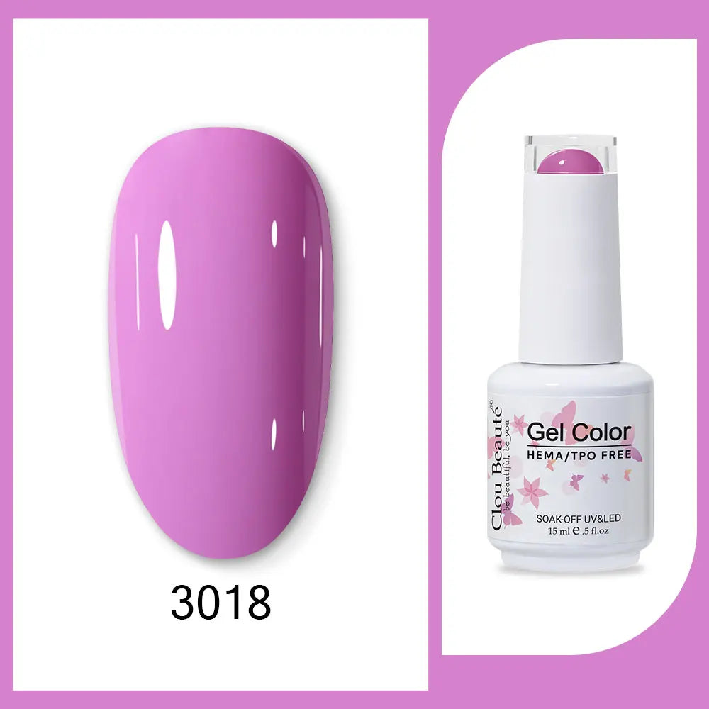 Blushimmer Clou Beaute 15ml red, black, white, green neon gel nail polish with velvet top coat, semi-permanent varnish, 400 colors