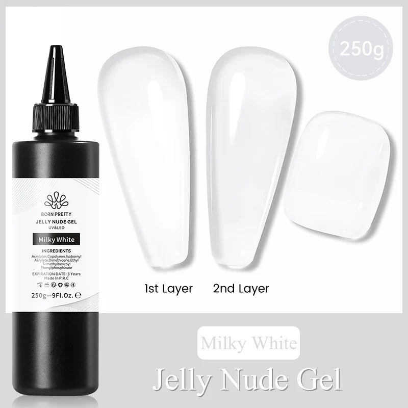Blushimmer Born Pretty 250g black and white color gel nail polish semi-permanent jelly nude gel soak-off UV LED package